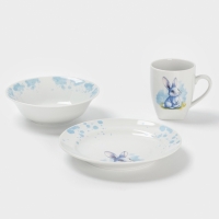 Набор посуды 3 предм. Зайка Голубой И.У.