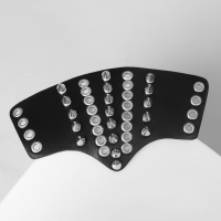 Браслет кожа &laquo;Манжета&raquo; с шипами, цвет чёрно-серебряный