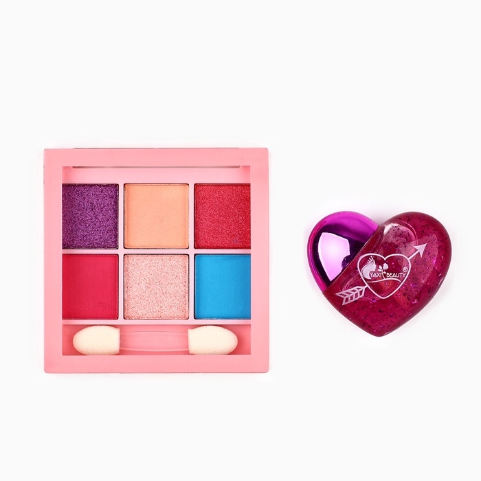 Набор детской косметики «Розовые мечты», тени 6 цв по 1,2 гр, блеск 8 гр, тон розовый Набор детской косметики «Розовые мечты», тени 6 цв по 1,2 гр, блеск 8 гр, тон розовый