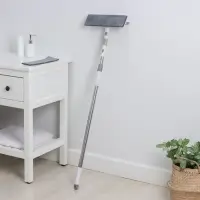 Окномойка с насадкой из микрофибры, фиксатор, стальная телескопическая ручка, 28,5&times;8,5&times;85(135) см