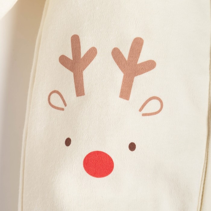 Комбинезон Крошка Я "Merry Xmas", рост 80-86 см, цвет бежевый