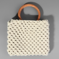 Ручки для сумки деревянные, плетёные, d = 10,2 / 12,5 см, 2 шт, цвет светло-коричневый