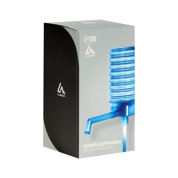 Помпа для воды Luazon, механическая, прозрачная, под бутыль от 11 до 19 л, голубая Помпа для воды Luazon, механическая, прозрачная, под бутыль от 11 до 19 л, голубая