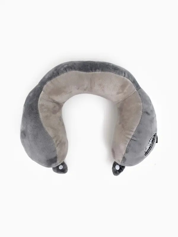 Подушка для путешествий бархатная формовая "Перезагрузка", серая