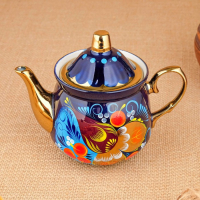 Набор «Птица на синем», жёлудь, 3 предмета, самовар 3 л, заварочный чайник 0,7 л, поднос Набор «Птица на синем», жёлудь, 3 предмета, самовар 3 л, заварочный чайник 0,7 л, поднос