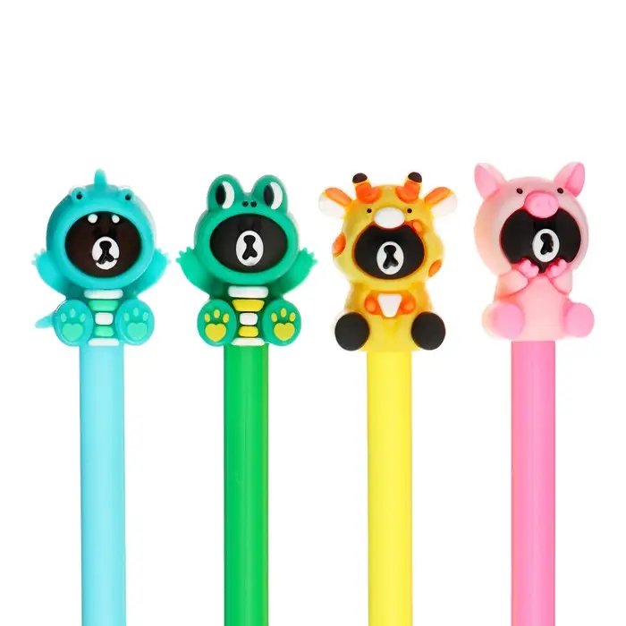 Ручка - прикол гелевая &laquo;Мишка в костюме&raquo; МИКС