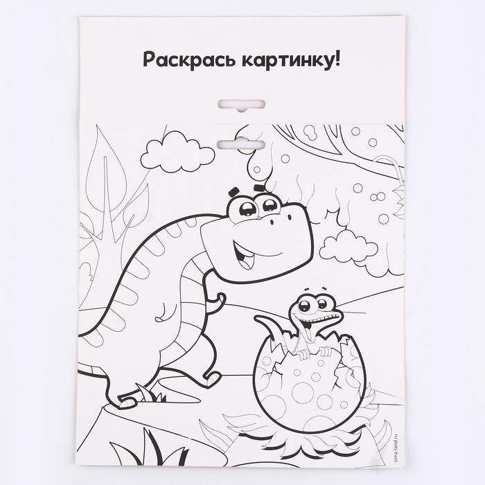 Аппликация стикерами форменная &laquo;Динозавр&raquo;, набор для творчества, стикерная мозаика