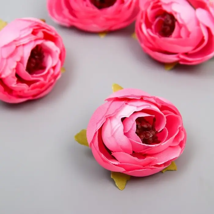 Бутон на ножке для декорирования "Пион Шарм" розовый 3,5х3,5 см