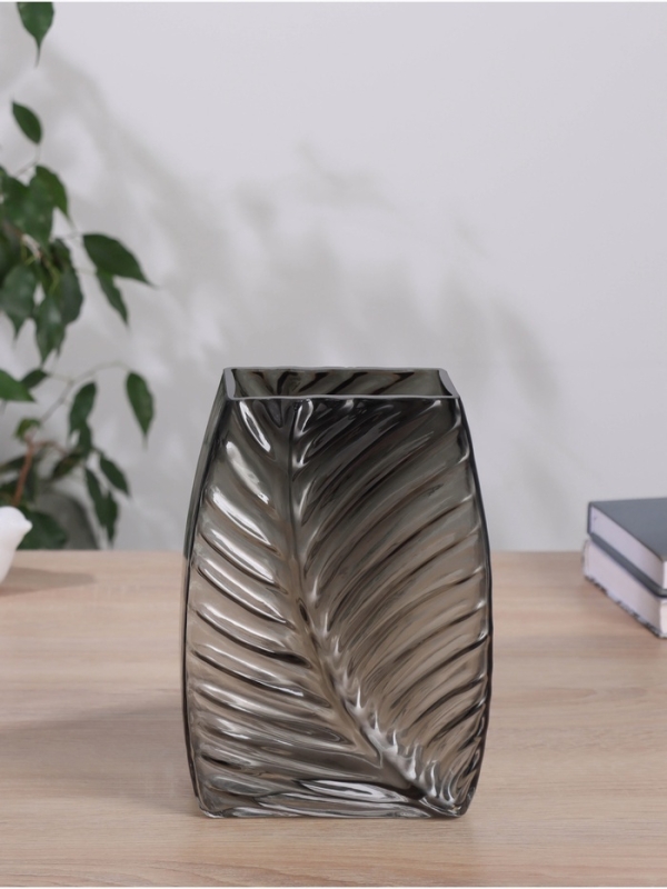 Ваза стекло настольная "Эдисон стиль" d-10*6 см, h-20,5х14