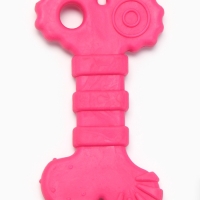 Игрушка жевательная "Завитушки", TPR, 10 см, розовая