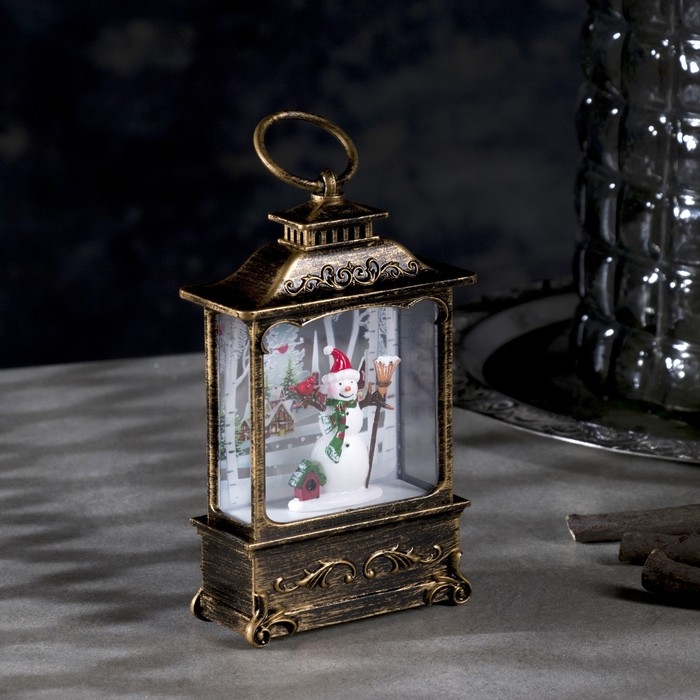 Светодиодная фигура &laquo;Снеговик&raquo; 7.6 &times; 13.5 &times; 3.2 см, пластик, батарейки AG13х3 (в комплекте), свечение тёплое белое