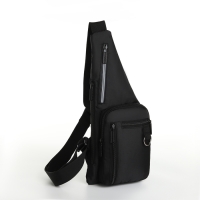 Сумка-слинг мужская из текстиля, цвет чёрный Сумка-слинг мужская из текстиля, цвет чёрный