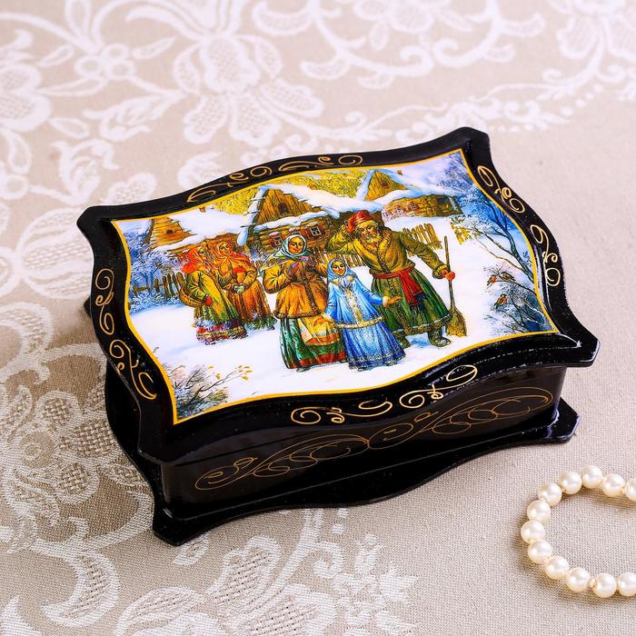 Шкатулка для украшений &laquo;Сказки&raquo;, 12&times;16 см, лаковая миниатюра, МИКС