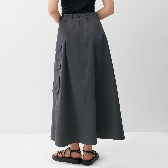 Юбка женская с накладным  карманом MINAKU: Safari  цвет графит, р-р 46