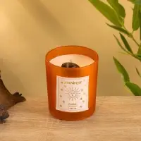 Свеча в стекле с камнем Manifest пачули 200 гр соевый воск