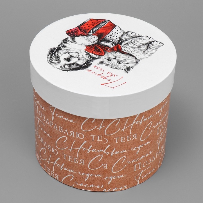 Коробка подарочная круглая &laquo;Подарок для тебя&raquo;, 14 х 16 см, Новый год