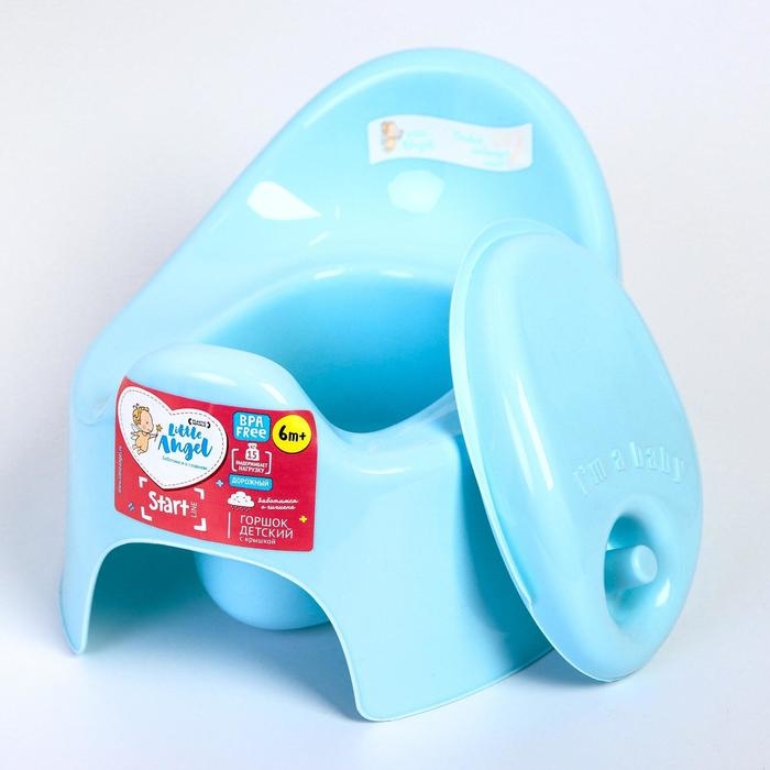 Горшок детский Follow Me с крышкой, цвет голубой пастельный Горшок детский Follow Me с крышкой, цвет голубой пастельный