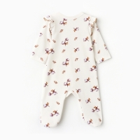 Комбинезон детский с закрытыми ножками, цвет белый, рост 62