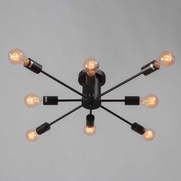 Люстра потолочная Люстра потолочная "Орион" 8х60Вт Е27 Цвет: Черный