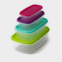 Набор контейнеров для хранения Доляна &laquo;Радуга&raquo;, 4 шт: 19&times;12, 16&times;9, 14&times;7, 12,5&times;5,5 см, цвет МИКС