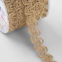 Тесьма декоративная холщовая &laquo;Тонкая волна&raquo;, 12 мм, 10 &plusmn; 0,5 м, цвет бежевый