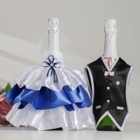 Комплект на стол молодожёнов "Гармония", синий Комплект на стол молодожёнов "Гармония", синий