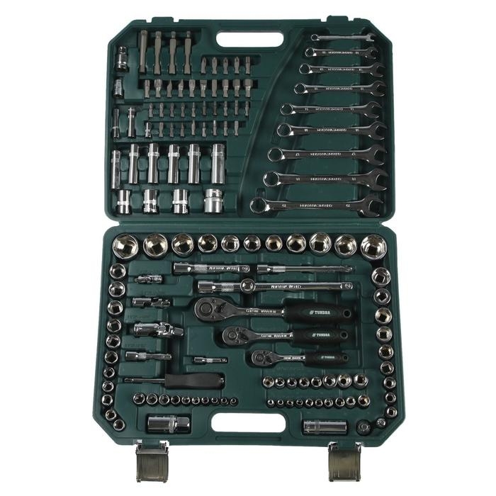 Набор инструментов в кейсе ТУНДРА, автомобильный, CrV, 1/2 Набор инструментов в кейсе ТУНДРА, автомобильный, CrV, 1/2", 1/4", 3/8", 137 предметов