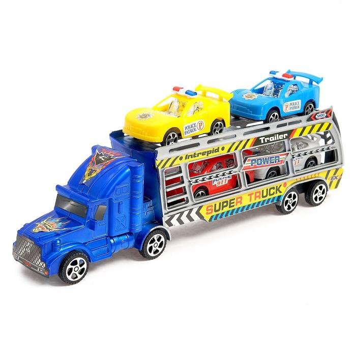 Грузовик инерционный &laquo;Автовоз&raquo;, с машинками, цвета МИКС