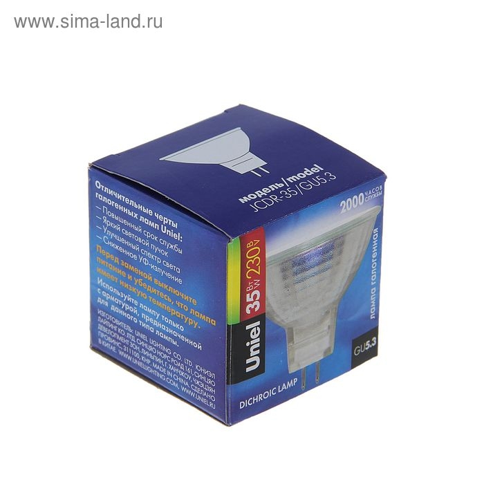 Лампа галогенная Uniel, GU5.3, 35 Вт, 230 В Лампа галогенная Uniel, GU5.3, 35 Вт, 230 В