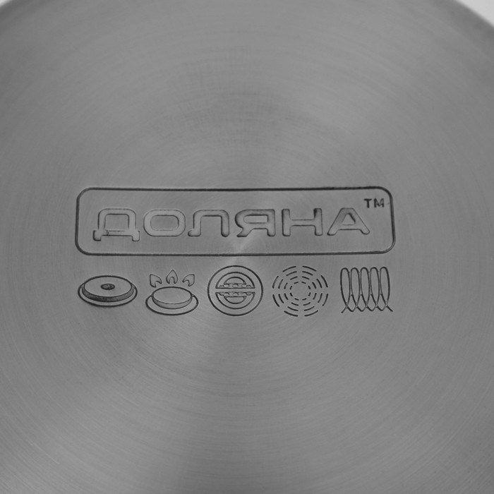 Набор кастрюль из нержавеющей стали Доляна &laquo;Гретте&raquo;, 4 предмета: 1,5 л, 2 л, 3 л, 4 л, d=16/18/20/22 см, крышки, индукция