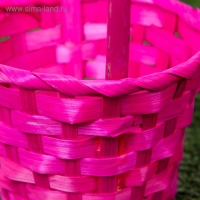 Корзина плетёная, бамбук, розовая