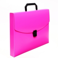 Папка-портфель А4 на замке, Calligrata "Неон", 1 отделение, пластиковая, 700 мкм, фуксия Папка-портфель А4 на замке, Calligrata "Неон", 1 отделение, пластиковая, 700 мкм, фуксия