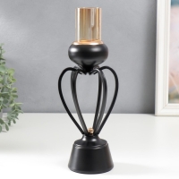 Подсвечник металл на 1 свечу "Физалис" чёрный 31х9х9 см