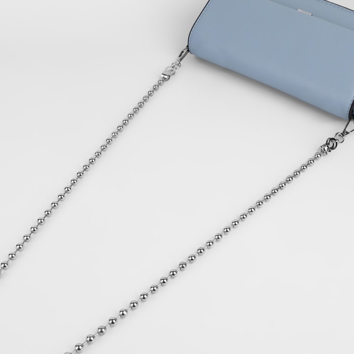 Цепочка для сумки, с карабинами, d = 8 мм, 120 см, цвет серебряный Цепочка для сумки, с карабинами, d = 8 мм, 120 см, цвет серебряный