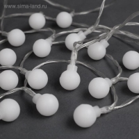 Гирлянда &laquo;Нить&raquo; 3 м с насадками &laquo;Шарики&raquo;, IP20, прозрачная нить, 20 LED, батарейки AAх3 (нет в комплекте), свечение мульти