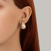 Серьги пластик &laquo;Капля&raquo; гладкие мини, цвет бежевый