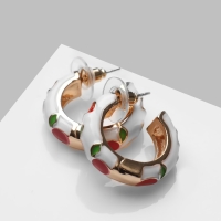 Серьги эмаль &laquo;Яблочки&raquo;, цветные в золоте