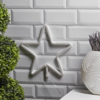 Неоновая вывеска &laquo;Звезда&raquo; 28 &times; 28 см, батарейки ААх3 (не в комплекте), USB, свечение тёплое белое