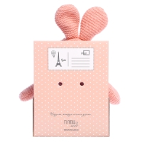 Мягкая игрушка &laquo;Зайка вязаный&raquo;, цвет розовый, 38 см