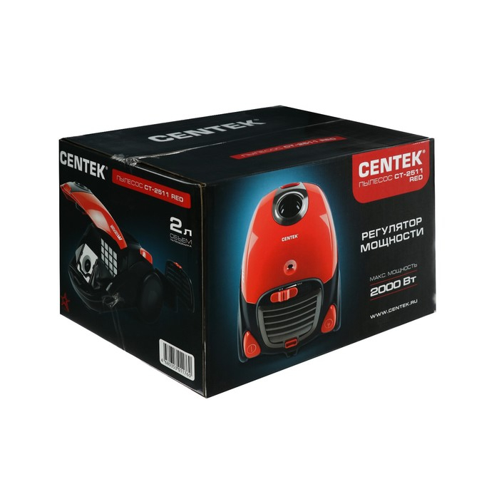 Пылесос Centek CT-2511, 2000/400 Вт, 2 л, красный Пылесос Centek CT-2511, 2000/400 Вт, 2 л, красный