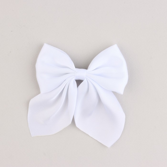 Бант для волос белый школьный &laquo;У тебя все получится&raquo; на заколке,11 х 13 см