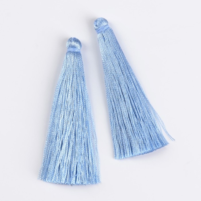 Подвеска декоративная «Кисть», набор 2 шт., L кисти 6,5 см, цвет небесно-голубой Подвеска декоративная «Кисть», набор 2 шт., L кисти 6,5 см, цвет небесно-голубой