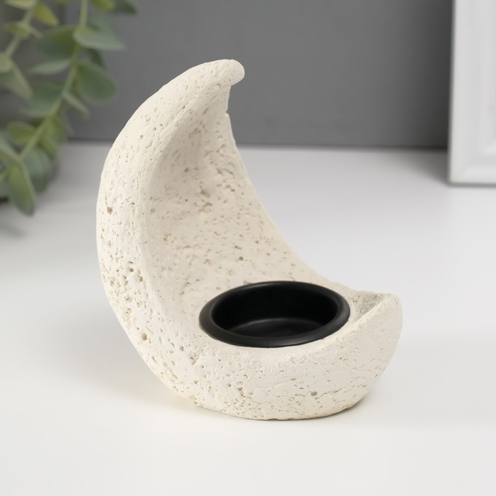 Подсвечник гипс, металл на 1 свечу "Месяц" d=3,8 см 7,5х10х11,5 см