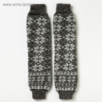 Новый год. Гетры женские шерстяные &laquo;Снежинка белая&raquo;, цвет тёмно-серый