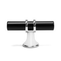 Ручка-кнопка CAPPIO, d=12 мм, пластик, цвет хром/черный