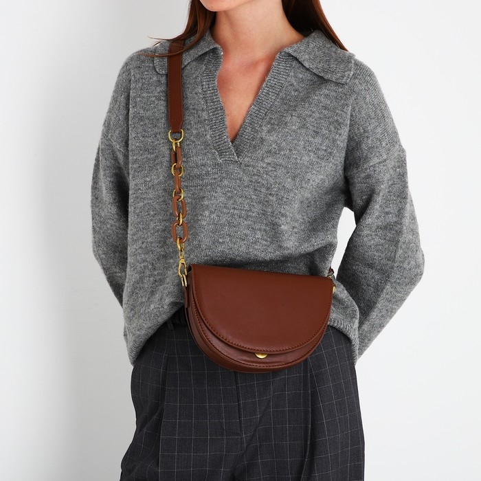 Сумка-мессенджер на молнии, цвет коричневый Сумка-мессенджер на молнии, цвет коричневый