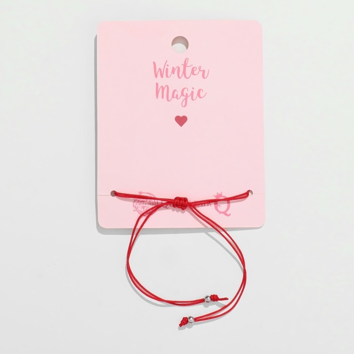 Новый год! Браслет &laquo;Сердце&raquo; варежки, сердце, цвет красный с серебром, 7см