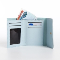 Кошелёк женский на кнопке, цвет голубой Кошелёк женский на кнопке, цвет голубой