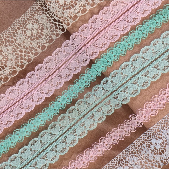 Кружево капроновое, 15 мм &times; 10 &plusmn; 1 м, цвет зелёный