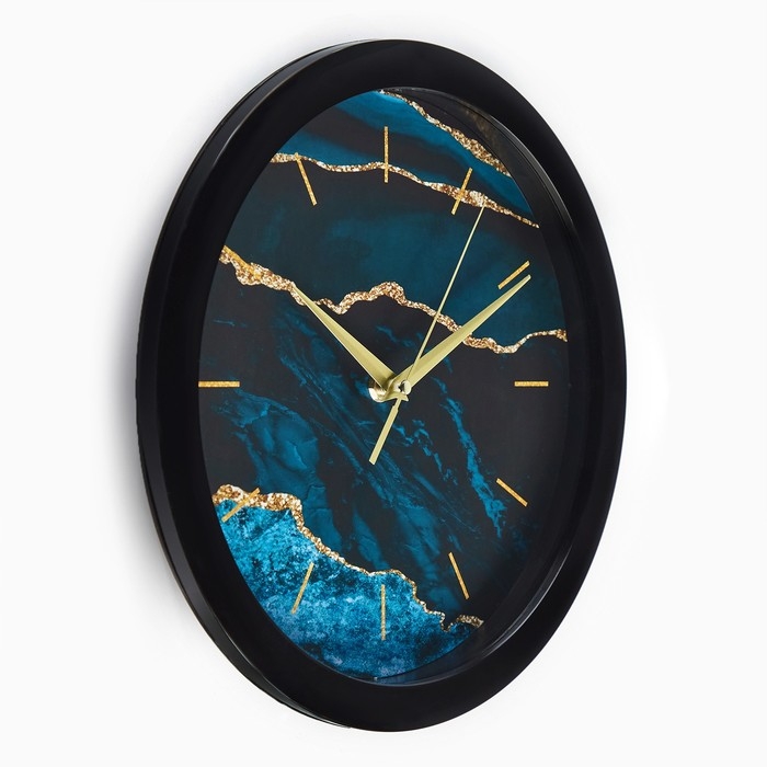 Часы настенные, d-28 см, интерьерные "Мрамор", бесшумные